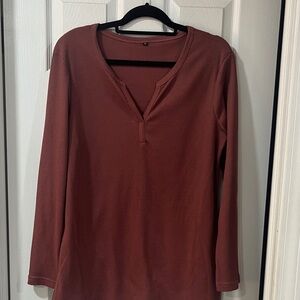 Amazon Women's Brick Red Long Sleeve Top